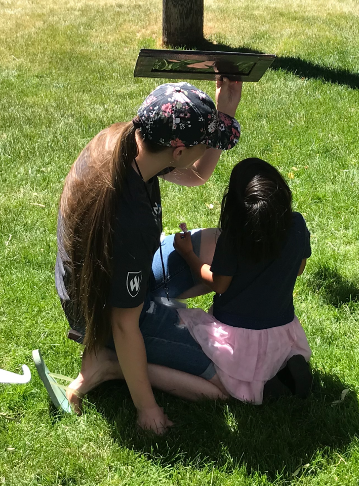 Katie and Company looking at the Sun